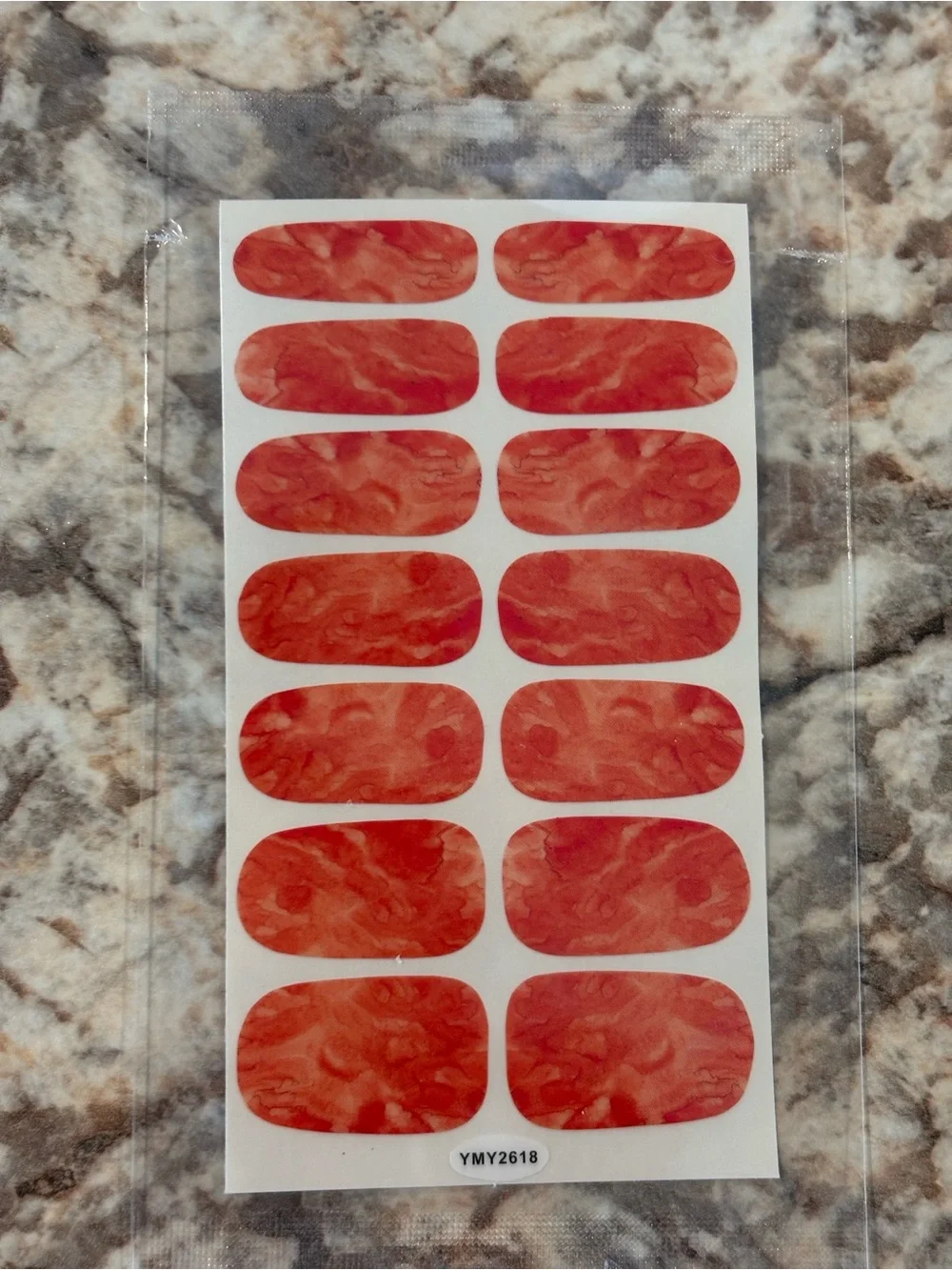 Red Marble Nail Wraps